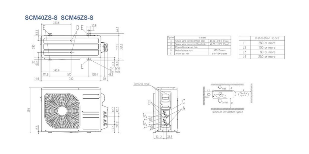 Схематическое изображение SCM40-45ZS-S