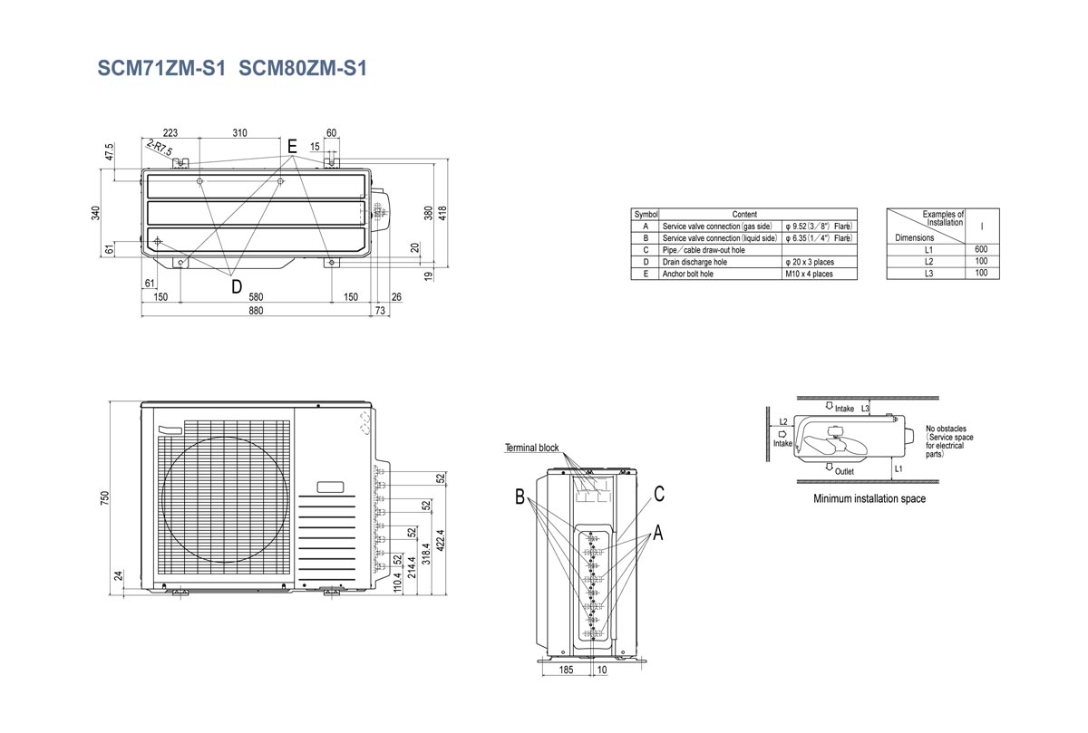 Схематическое изображение SCM71-80ZM-S1