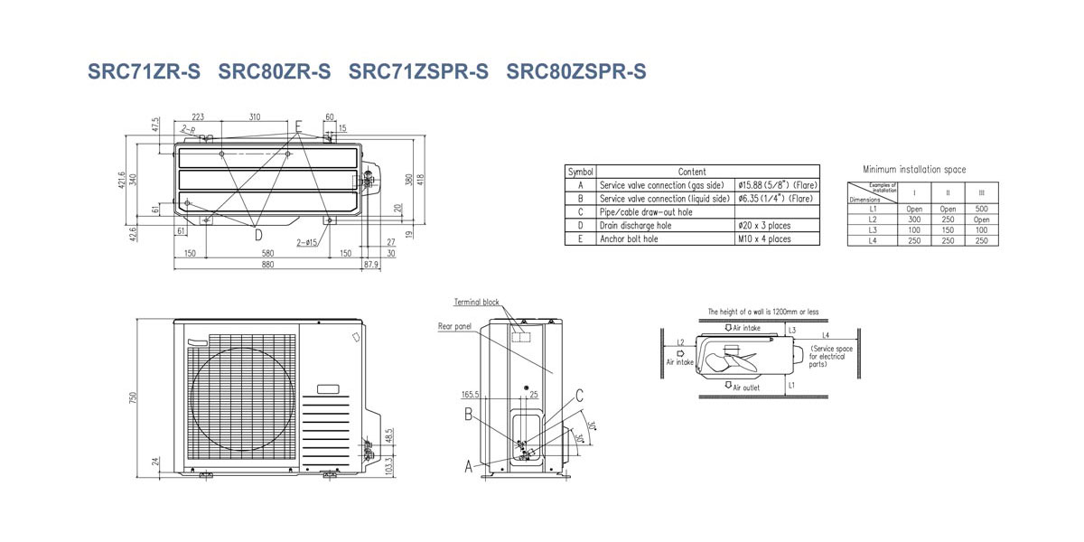 Схематическое изображение SRC71-80ZR-S, SRC71-80ZSPR-S